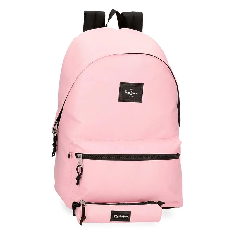 Pepe Jeans Aris Colorful Laptop Backpack Double Compartment Laptop 15.6 Inch Pink 31x44x17.5cm Polyester by Joumma Bags, pink, Laptop Backpack Dual Compartment