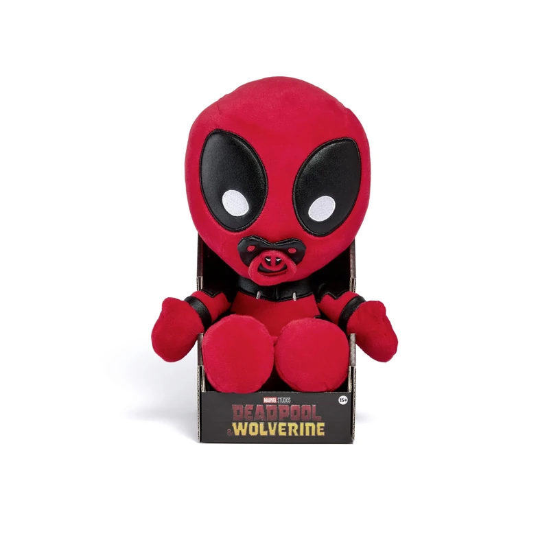 Simba Babypool plush figure, 26 cm, detailed superhero baby from the MARVEL Studios film Deadpool & Wolverine, toy for fans and collectors aged 15 and over