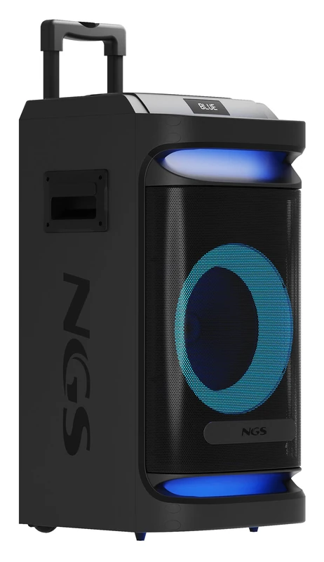 NGS Wild Space 1 Portable Speaker 900 W Bluetooth 5.3, TWS, 10 Inch Woofer, Rechargeable, RGB LED Lights, Double Microphone, USB/AUX Input, Wheels and Trolley, Remote Control, Xdrive Function