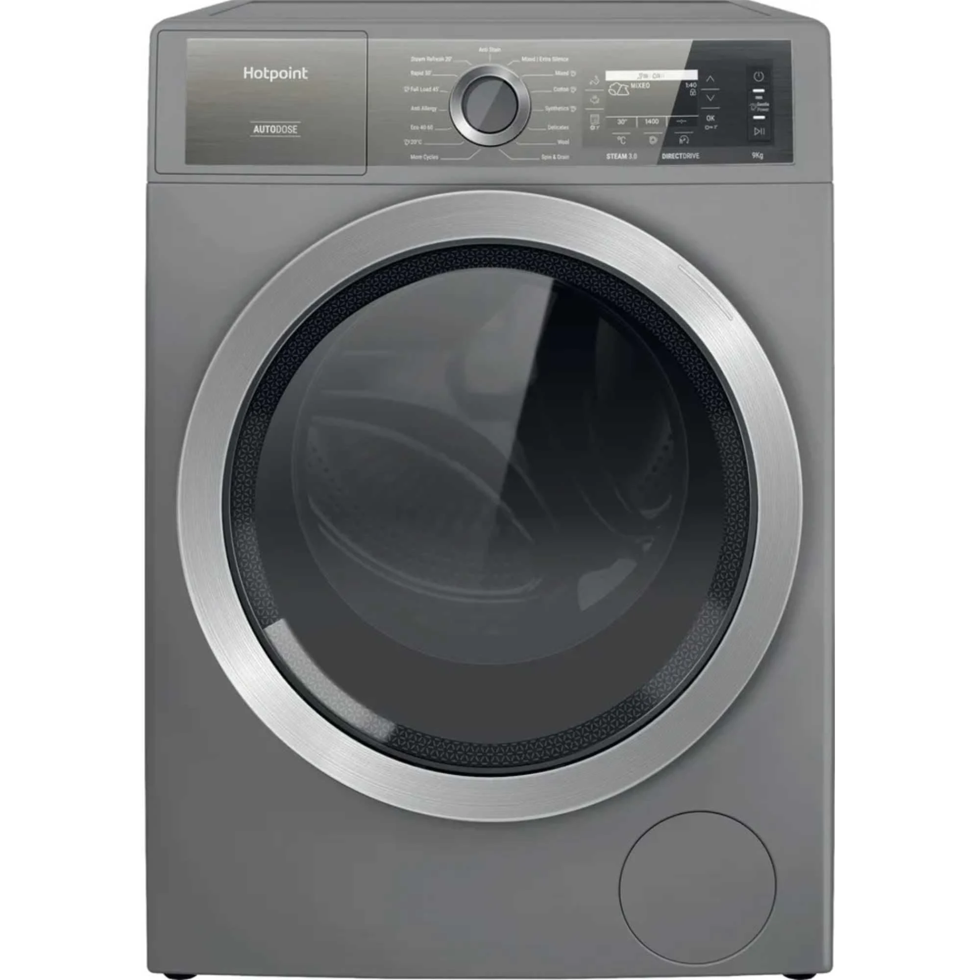 Hotpoint H8 99ADS GPOWER UK 9kg 1400rpm Washing Machine - Silver