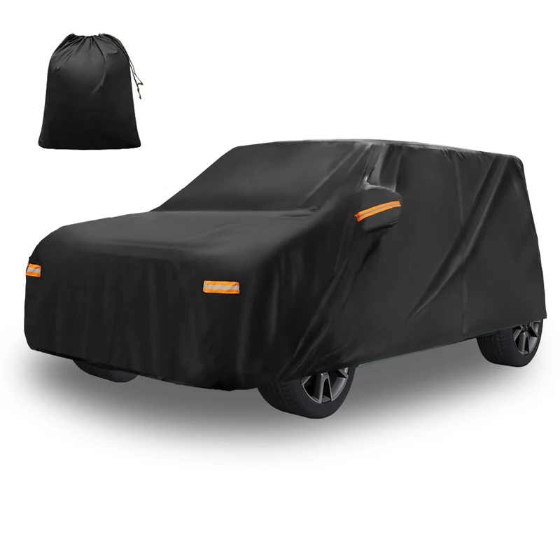 X AUTOHAUX Car Cover for Kia Soul Aluminum Film Outdoor Waterproof Sun Rain Snow Hail Protection with Driver Door Zipper