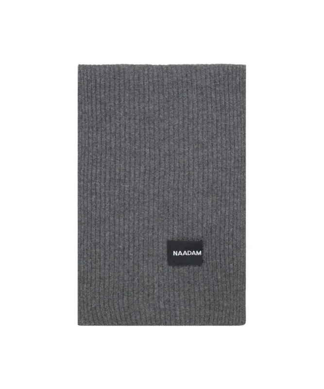 NAADAM Signature Cashmere Ribbed Scarf, Granite, One Size