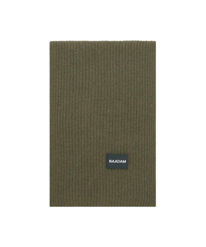 NAADAM Signature Cashmere Ribbed Scarf, Moss Green, One Size