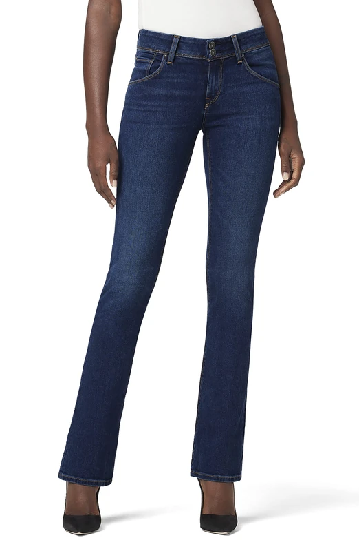 Hudson Women's Beth Mid Rise Baby Bootcut Jean with Back Flap Pockets, Blue Obscurity, 28