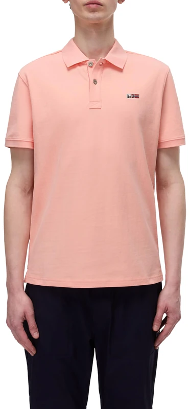 Napapijri Eruggy Short Sleeve Polo Shirt Salmon Pink