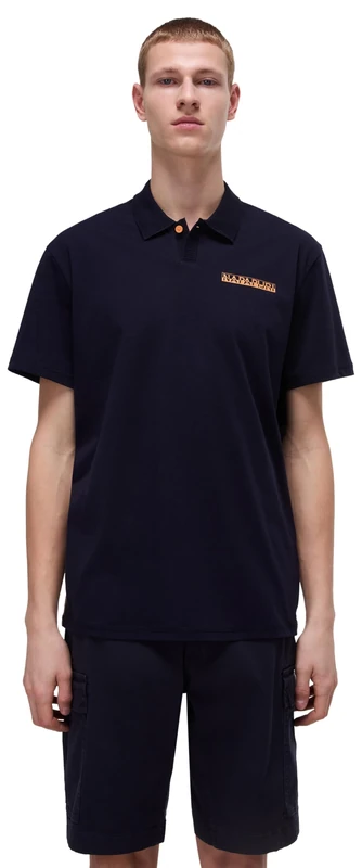 Napapijri Egeas Jersey Short Sleeve Polo Shirt Navy Blue