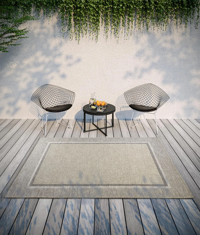Villeroy & Boch Luitwin Indoor & Outdoor Rug Modern - Modern Flat Weave, Boho, Ethnic, Oeko-Tex Weatherproof & UV-Resistant for Balcony, Patio, Garden - Natural Brown, 155 x 230 cm