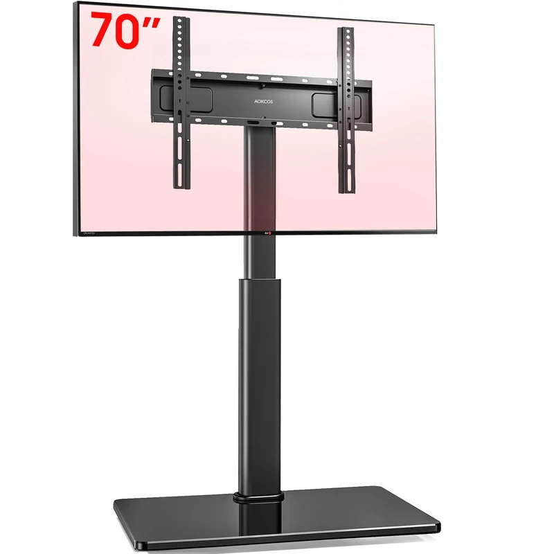AOKCOS TV Stand TV Floor Stand for 32-70 Inch TVs,Tilting 12° & Swivelling 60°& Height-Adjustable 1350mm,Max VESA 400 x 400mm 40 kg