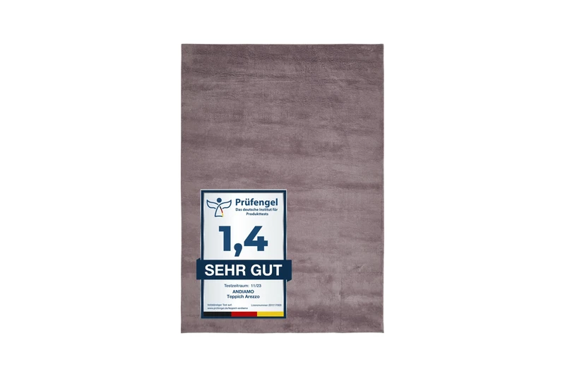 andiamo Arezzo Washable Living Room Dining Room Rug Easy-Care Elegant Cosy Living Room Rug Fur Rug Plain 80 x 200 cm Lavender