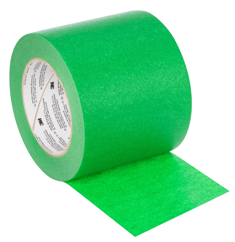 3M™ UV Resistant Masking Tape 2814, Green, 100 mm x 50 m, 0.12 mm, 12 Rolls/Case