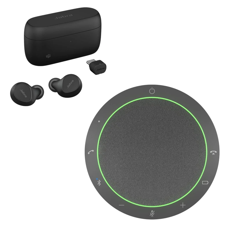 Jabra Evolve2 In-Ear Bluetooth Earbuds - Microsoft Teams Certified Speak2 55 Wireless Speakerphone - Certified for Zoom and Google Meet (bundle)