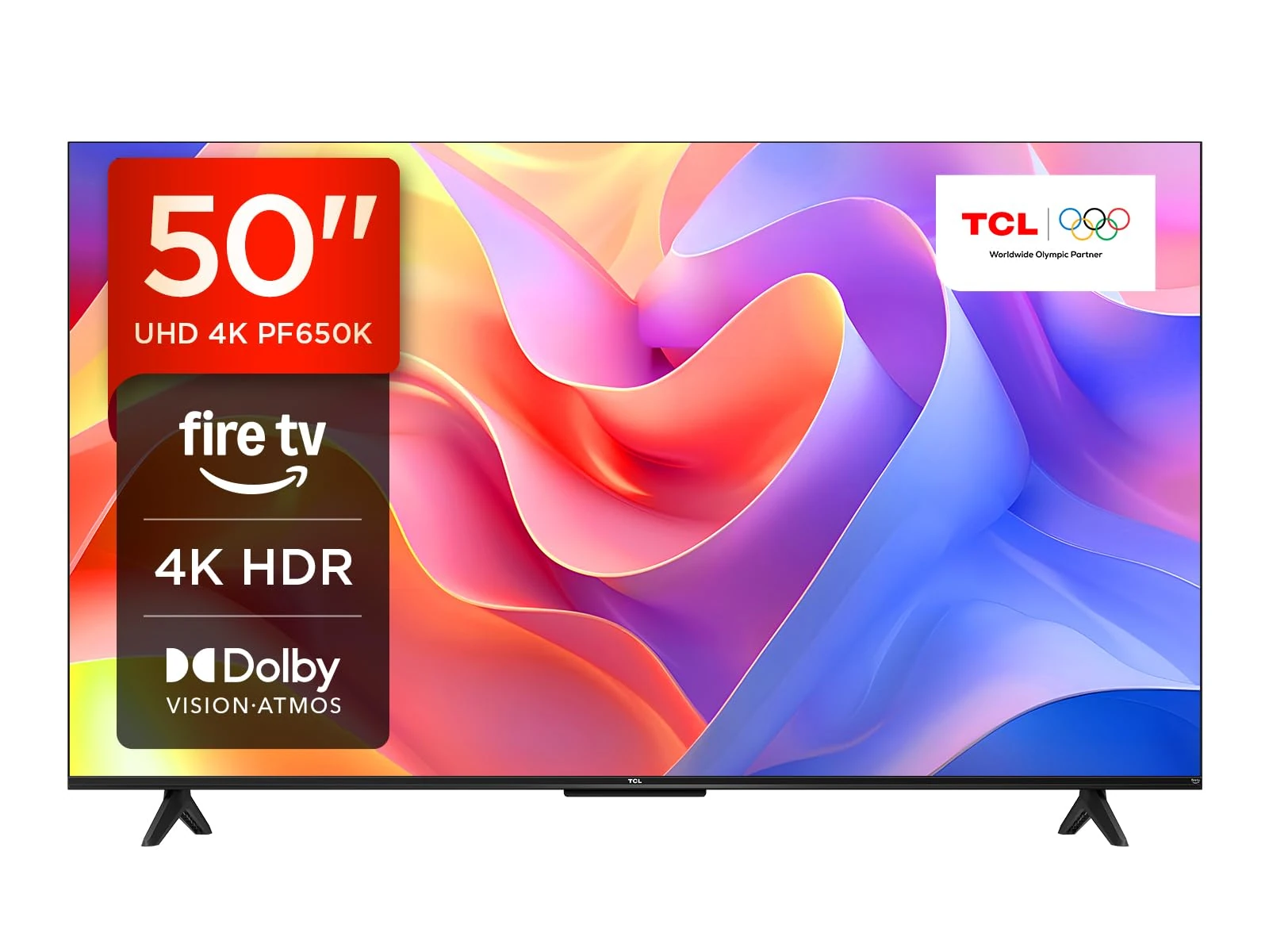 TCL 50PF650K 50-inch 4K Ultra HD, HDR TV, Smart LED Fire TV (Dolby Vision, Dolby Atmos, DTS, HDR 10, Alexa built-in, Airplay2, Miracast)