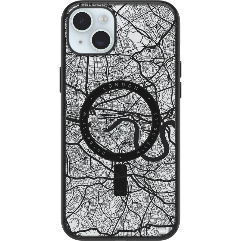 OtterBox Clear Case Series with MagSafe for iPhone 15 Plus, Shockproof, Drop Proof, Ultra-Slim, Protective Case, 3x Tested to Military Standard, London