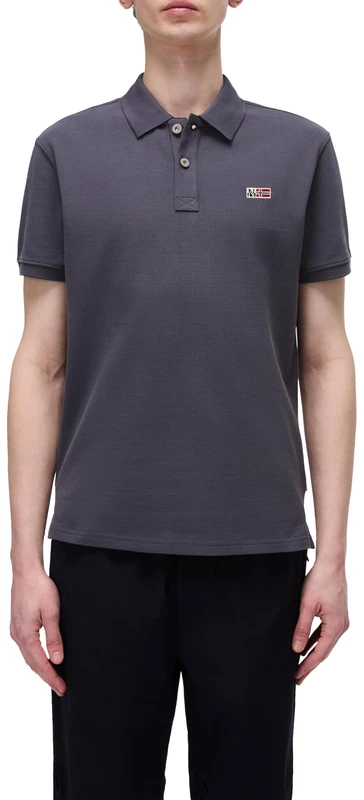 Napapijri Eruggy Short Sleeve Polo Shirt Dark Grey