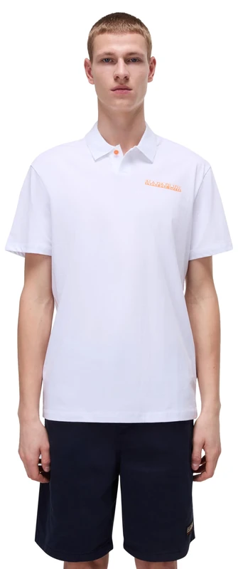 Napapijri Egeas Jersey Short Sleeve Polo Shirt White