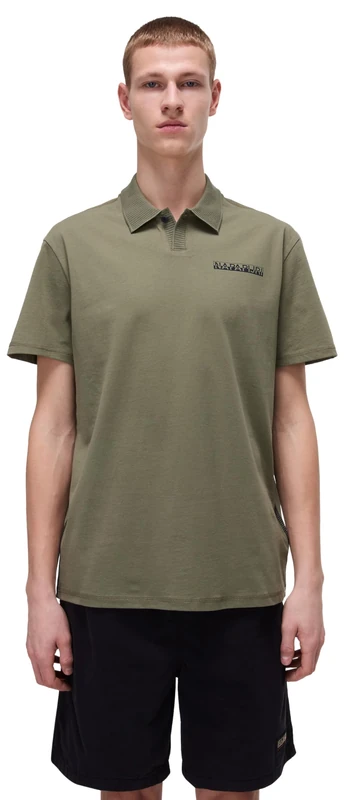 Napapijri Egeas Jersey Short Sleeve Polo Shirt Dark Green