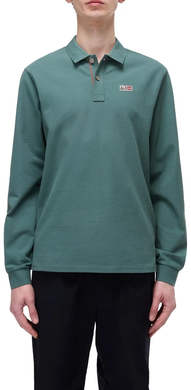 Napapijri Eruggy Long Sleeve Polo Shirt Green