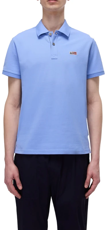 Napapijri Eruggy Short Sleeve Polo Shirt Light Blue