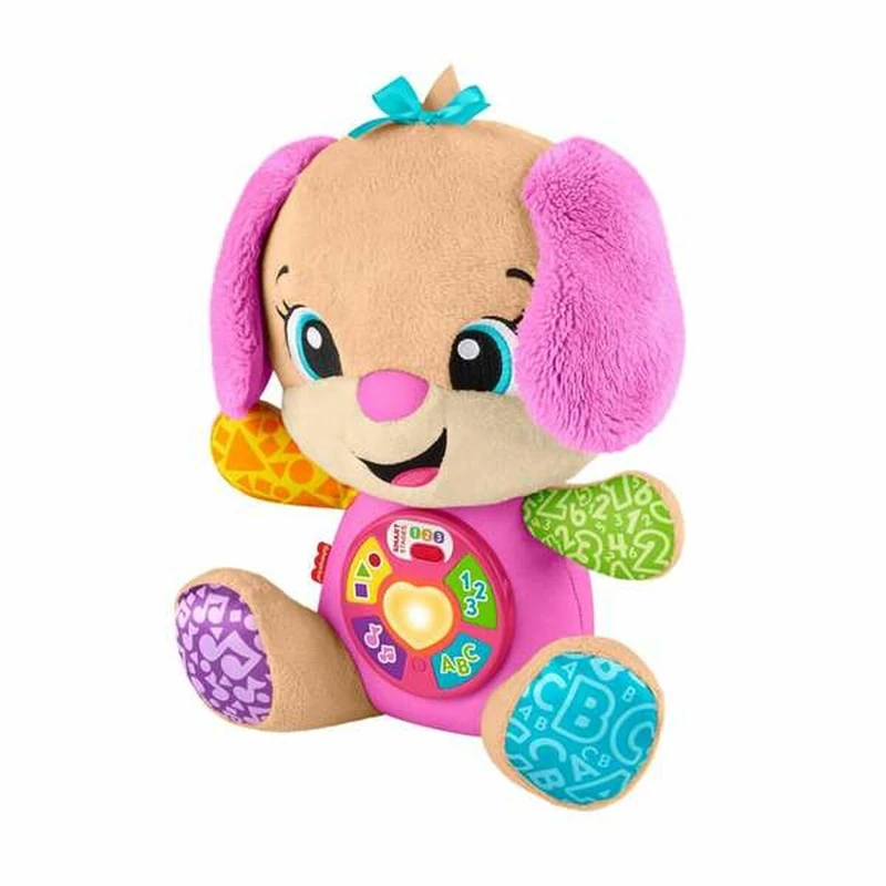 Fisher-Price Laugh & Learn JFD35 Plush Toy with Smart Stages Musical Educational Toy for Babies from 6 Months, Multilingual Version: Italian, Spanish, Portuguese, English, JFD35