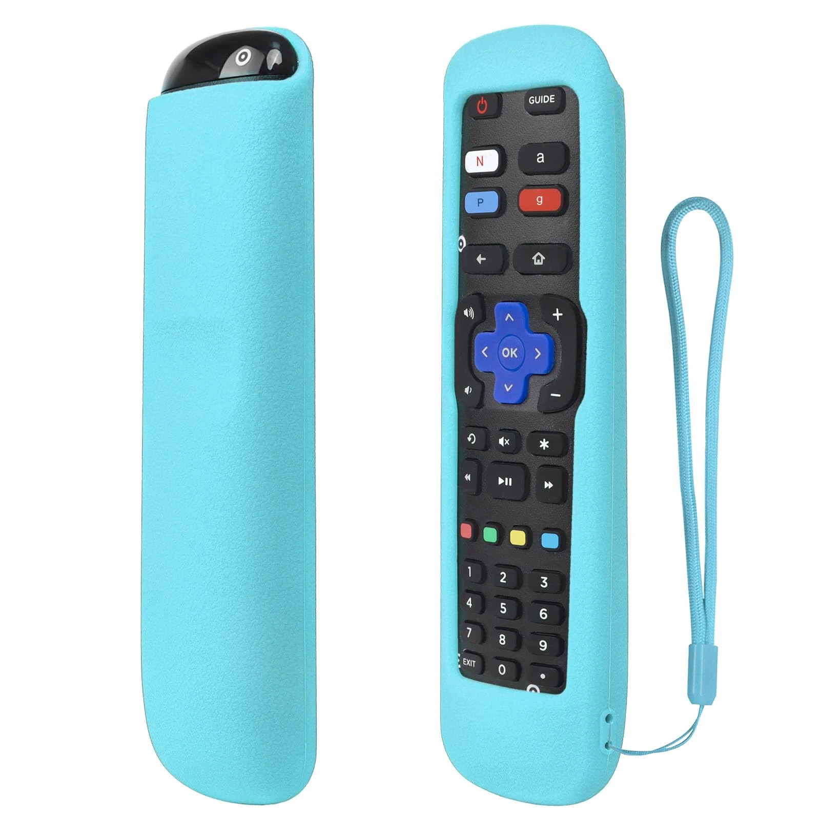 YiBiChin Protective Case for Hisense Roku EN3A38, TCL Roku 55RP620K, R50B7120UK R55B7120UK R65B7120UK TV Remote - Shockproof, Anti-Slip - Glow Blue