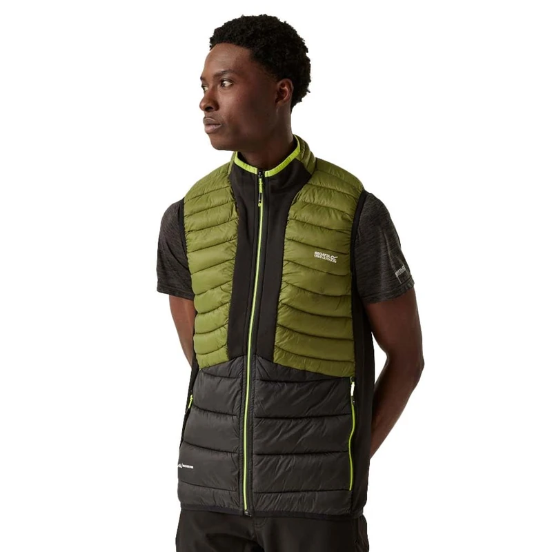 Regatta Mens Leedre Hybrid Padded Bodywarmer Feather Free, Water Repellent, Lightweight & AntiBacterial Odour Protection - Perfect for Outdoors, Walking, Hiking & Camping
