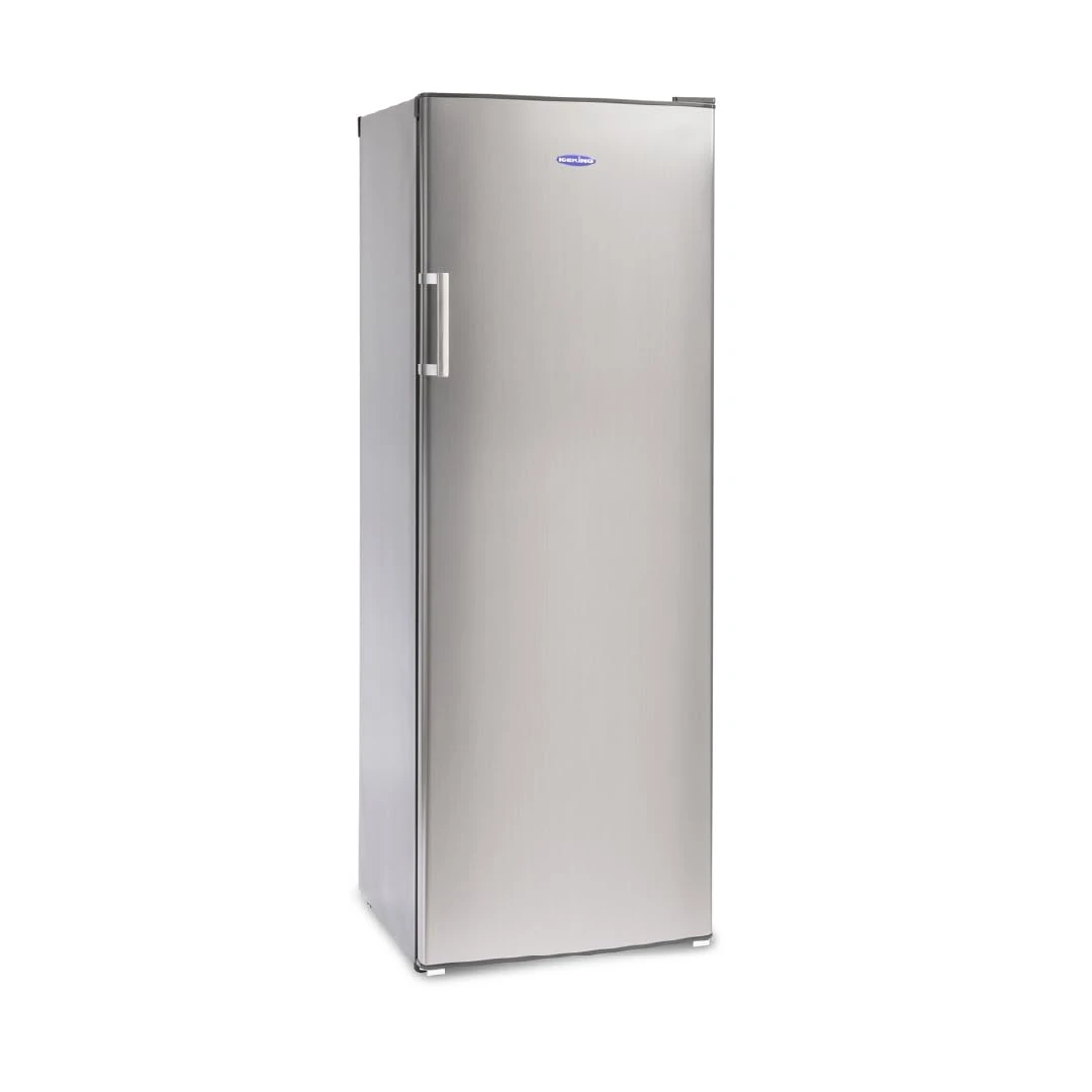 ICEKING RZ245ES Freestanding Tall Freezer, 242L Capacity, Silver, 4 Star Freezing, Adjustable Thermostat, Reversible Door, Energy Efficient, Quiet Operation – Ideal for Kitchen or Utility Room