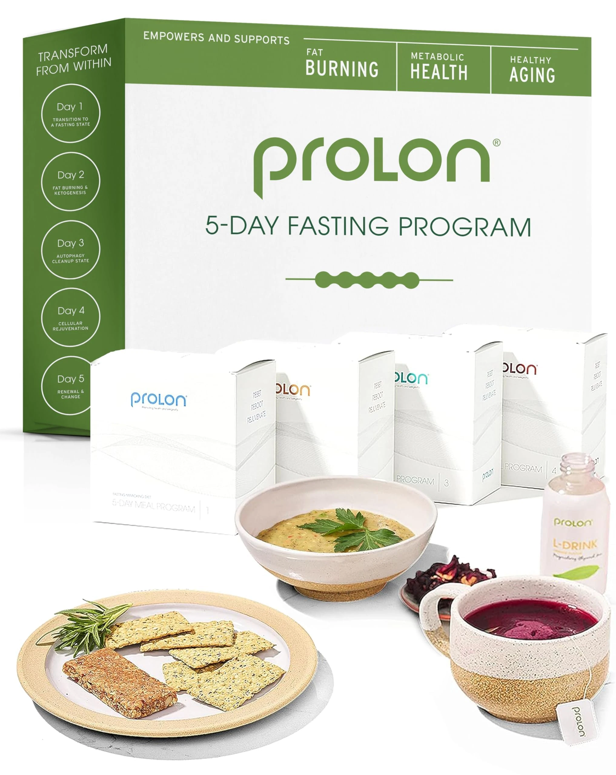 Prolon 5 Day Fasting Kit | Fasting Program for Women & Men | Fasting Mimicking Diet Developed to Not Break Your Fast | Low Calorie Pre Made Meals | Plant Based Ingredients for Diet Support | Kit 4