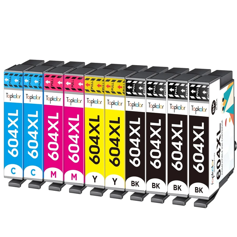 Replacement for 604XL Ink Cartridges Multipack Compatible with Epson Expression Home XP-2200 XP-2205 XP-3200 XP-3205 XP-4200 XP-4205 Workforce WF-2910 WF-2930 WF-2935 WF-2950, 10 Pack
