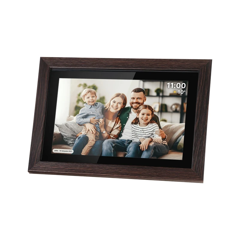 Kruger&Matz Digital Photo Frame FRAMEO 1280 x 800 pixels 10.1" Wi-Fi MicroSD Video Clip Playing Timer Weather Wooden Frame KM1102