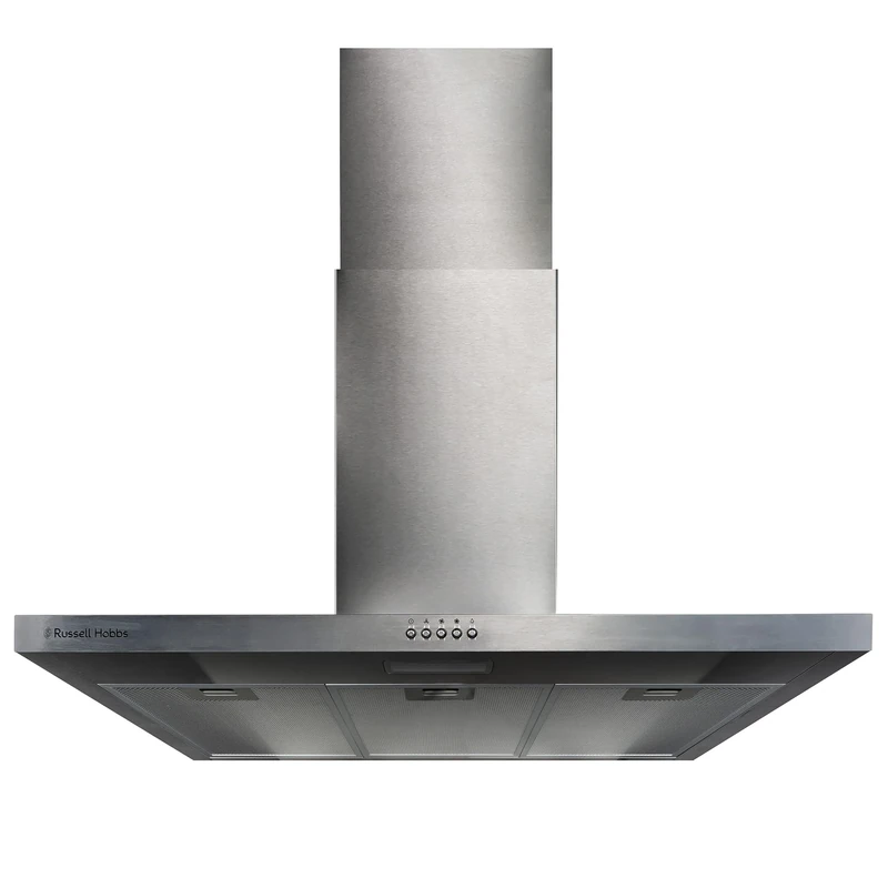 Russell Hobbs Chimney Cooker Hood 90cm T-Shaped Kitchen Extractor Fan in Stainless Steel, 3 Speed Settings & LED Light Extraction & Recirculation Features, 3 x Washable Aluminium Filters RHTCH900B1SS