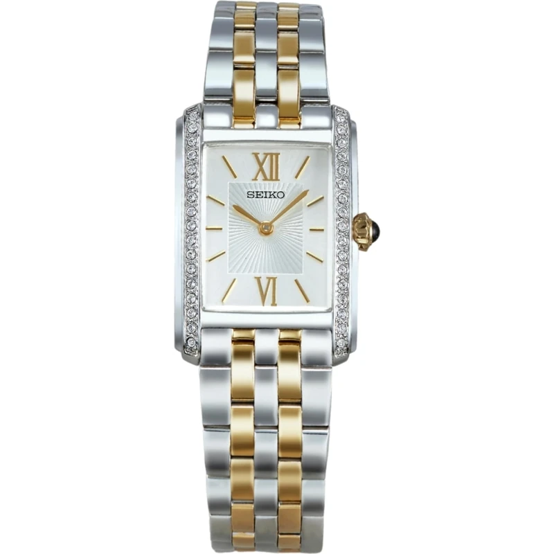 Seiko SWR093P1 Women's Analogue Quartz Watch with Stainless Steel Strap, Silver-Gold