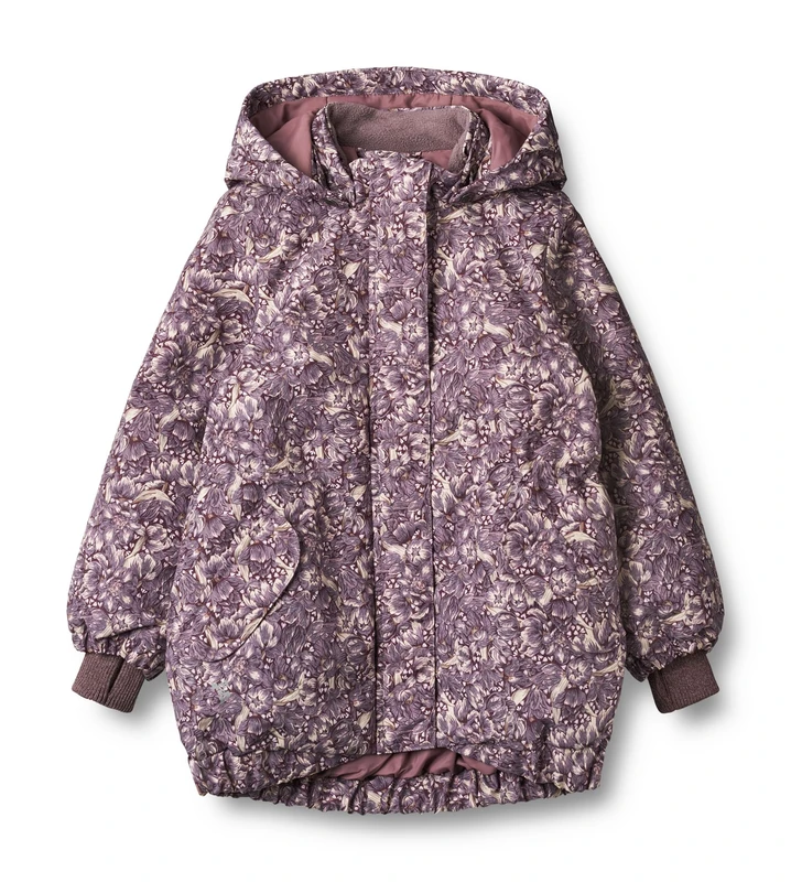 Wheat Tove Unisex Children's Girls' Waterproof Breathable Jacket with Function, 1177 Purple Tulips, 104 - Image 1