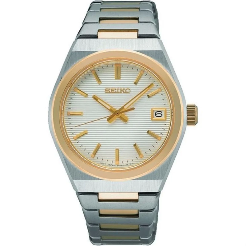Seiko SUR578P1 Women's Analogue Quartz Watch with Stainless Steel Strap, Silver-Gold