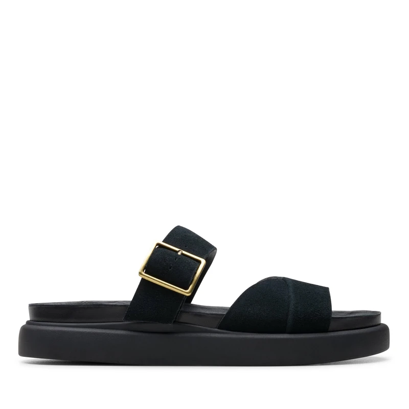 Clarks Womens Aristella Mule Sandal, Black Sde, 6 UK