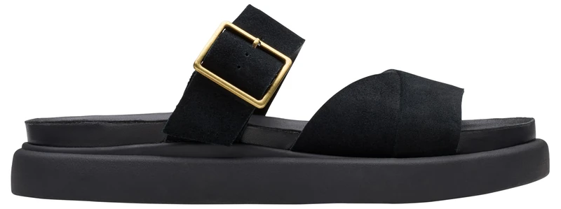 Clarks Womens Aristella Mule Sandal, Black Sde, 8 UK