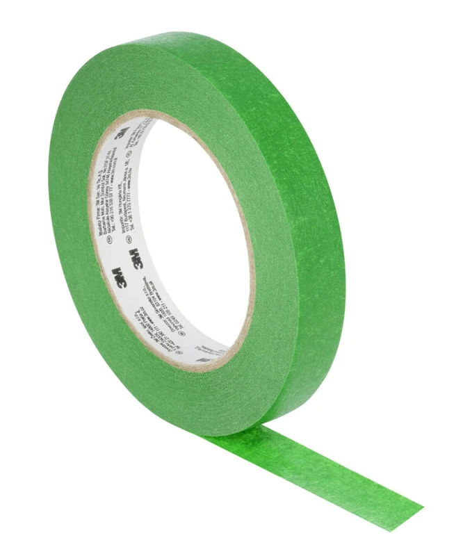 3M™ UV Resistant Masking Tape 2814, Green, 18 mm x 50 m, 0.12 mm, 48 Rolls/Case