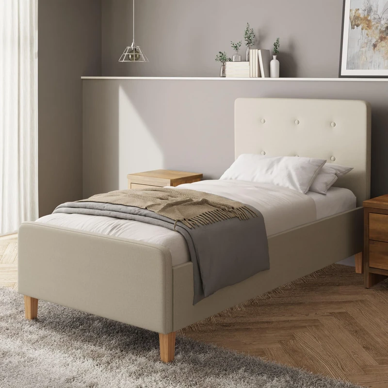 GFW Ashbourne 90cm / 3' Single Ottoman Storage Bed Frame Natural