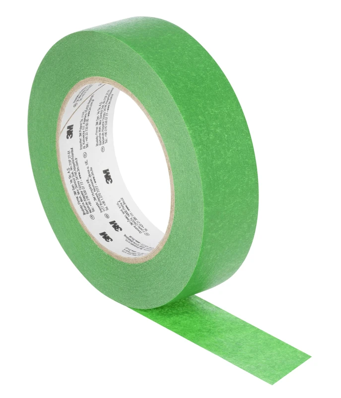 3M™ UV Resistant Masking Tape 2814, Green, 30 mm x 50 m, 0.12 mm, 32 Rolls/Case - Image 1