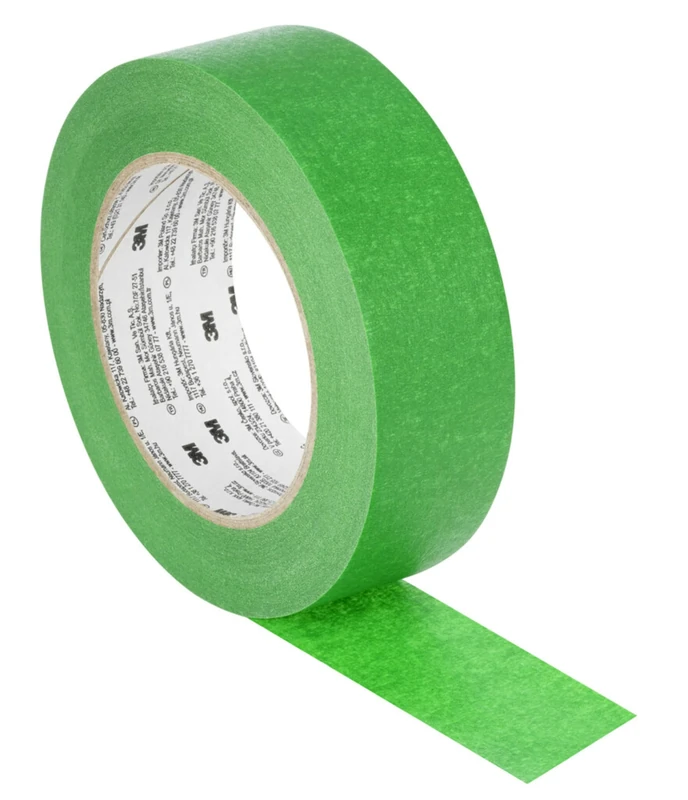 3M™ UV Resistant Masking Tape 2814, Green, 36 mm x 50 m, 0.12 mm, 24 Rolls/Case