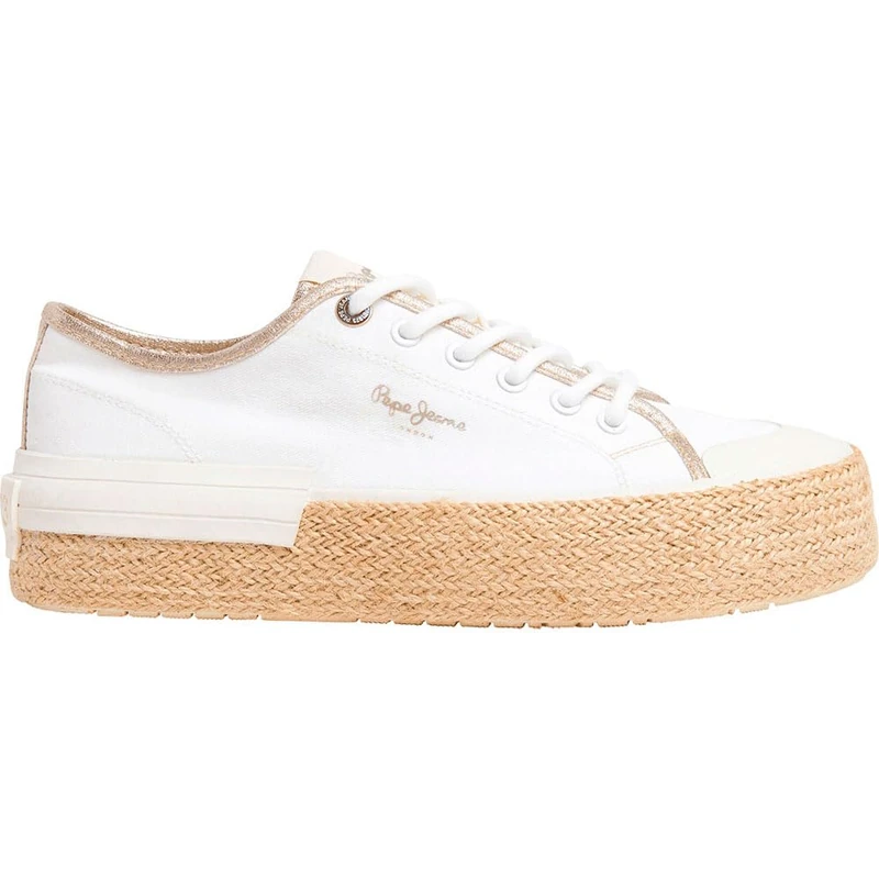 Pepe Jeans Women's SAMOI Mix Sneak, White, 5 UK