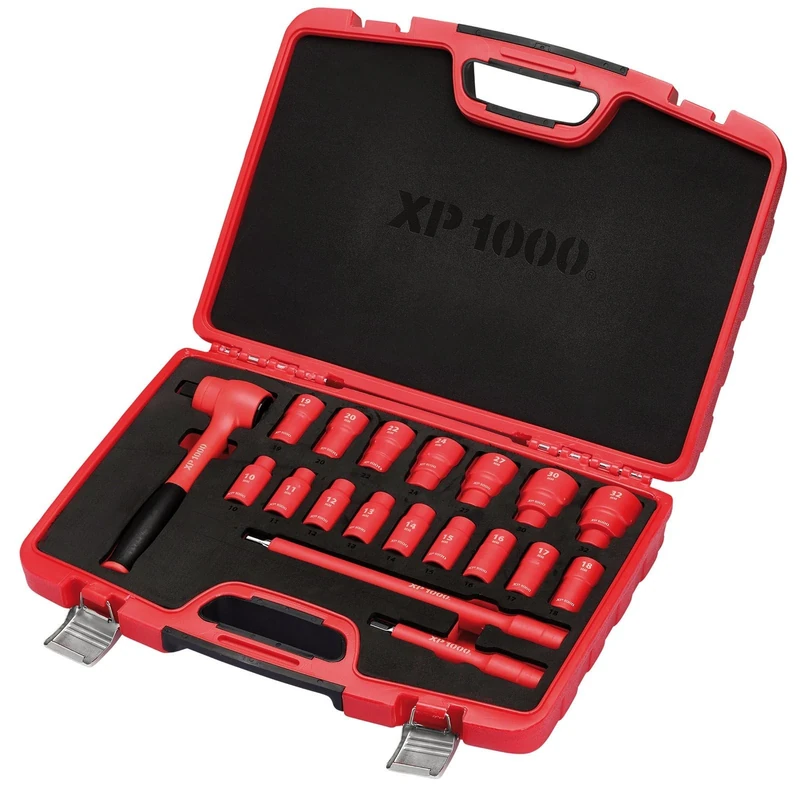 Draper XP1000 17671 VDE Metric Socket Set, 1/2" Sq. Dr. (19 Piece)