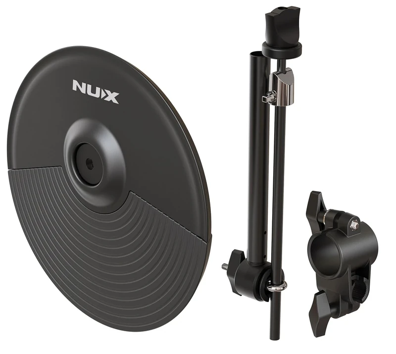 NU-X | DM-210 E-Drum Kit Add-on Cymbal Trigger with Mounting Arm & Clamp | Additional Cymbal For NU-X Electric Drum Kit DM-210