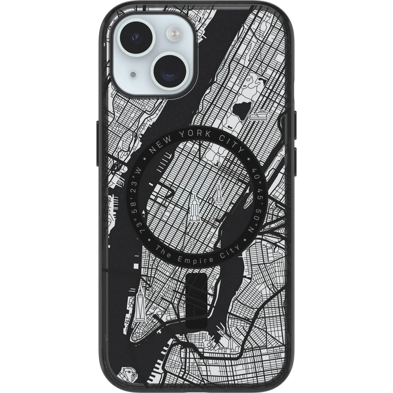 OtterBox Clear Case Series with MagSafe for iPhone 15, Shockproof, Drop Proof, Ultra-Slim, Protective Case, 3x Tested to Military Standard, New York