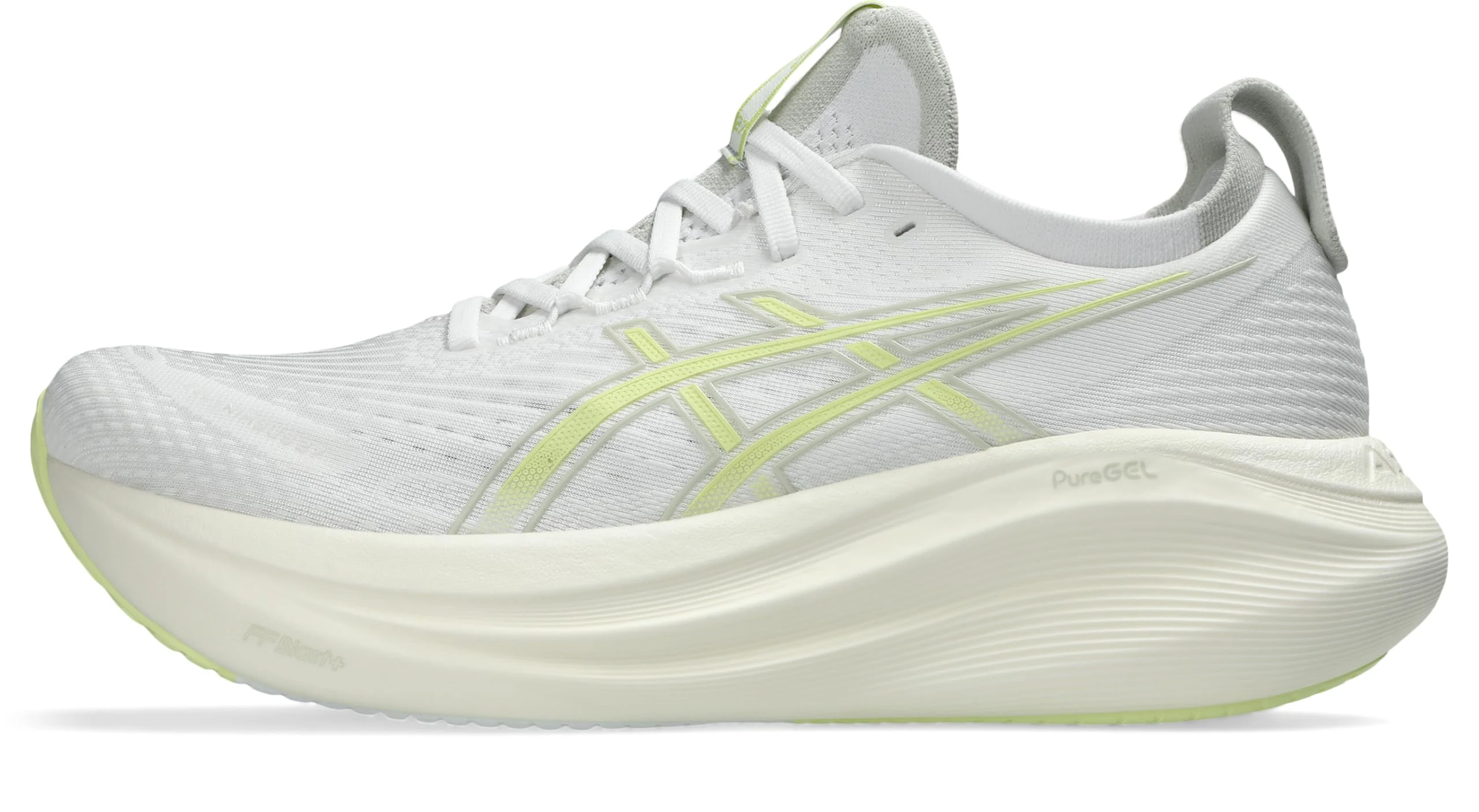 ASICS Men's Gel-Nimbus 27 Running Shoe, White/Huddle Yellow, 9 UK