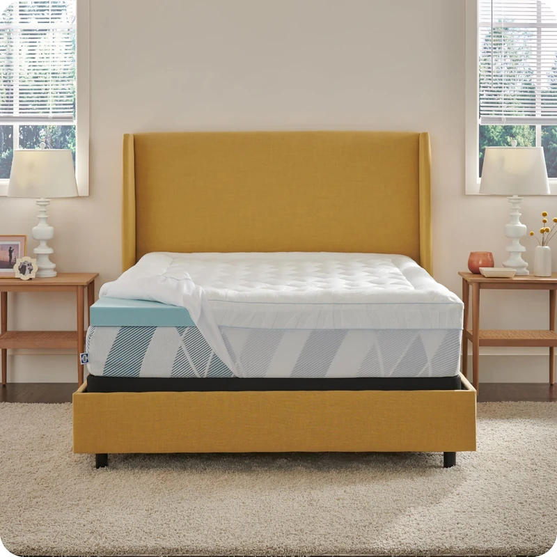 Sealy Dreamlife 3 Inch Gel Memory Foam Mattress Topper+1 Inch Quilted Cooling Cover, Double