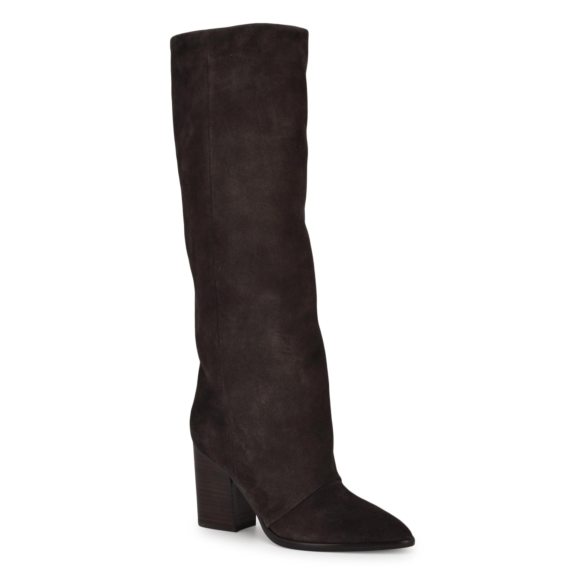 Nine West Women's Chicke Knee High Boot, Dark Brown Suede 200, 4 UK