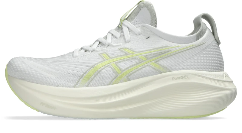 ASICS Men's Gel-Nimbus 27 Running Shoe, White/Huddle Yellow, 10 UK