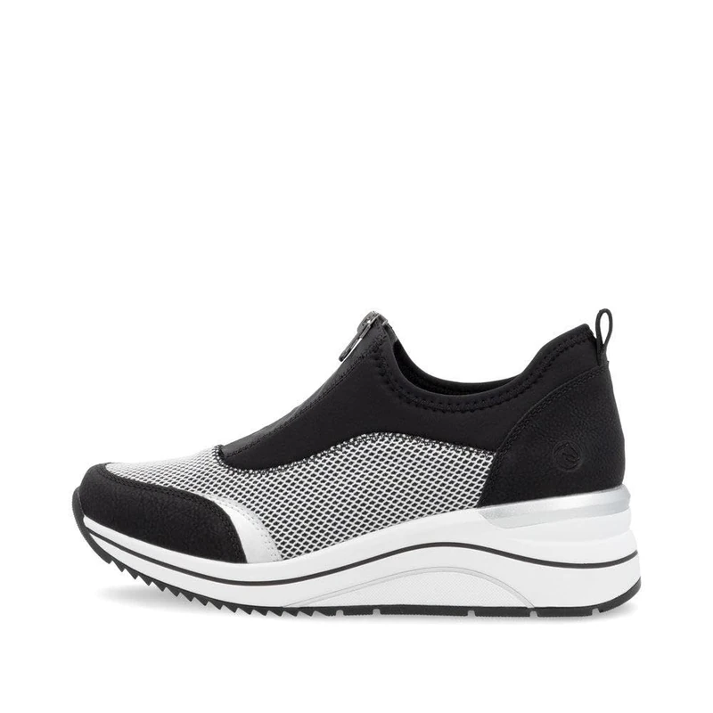 Remonte D0T08 Women's Wedge Heel Sneakers (Black, UK Footwear Size System, Adult, Women, Numeric, Medium, 6)