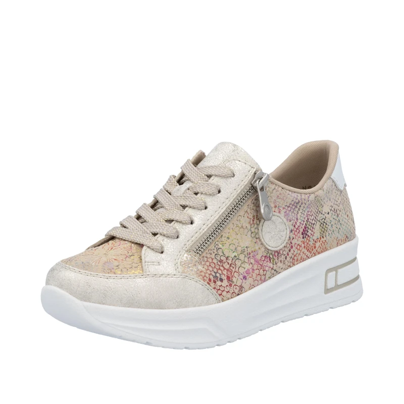 Rieker Women's N8103 Lace Up Shoes, Beige, 4 UK