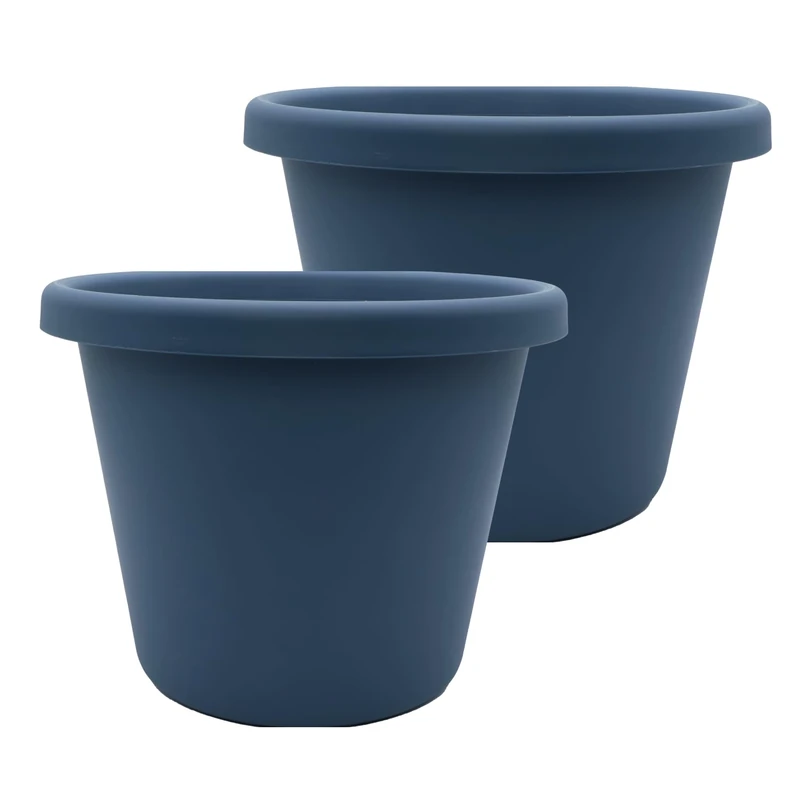 The HC Companies Plastic Planter, Slate Blue, 24"